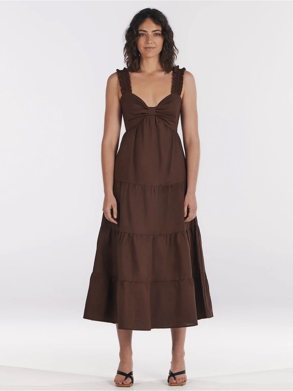 Charlie Holiday Diana Brown Midi Dress - 4